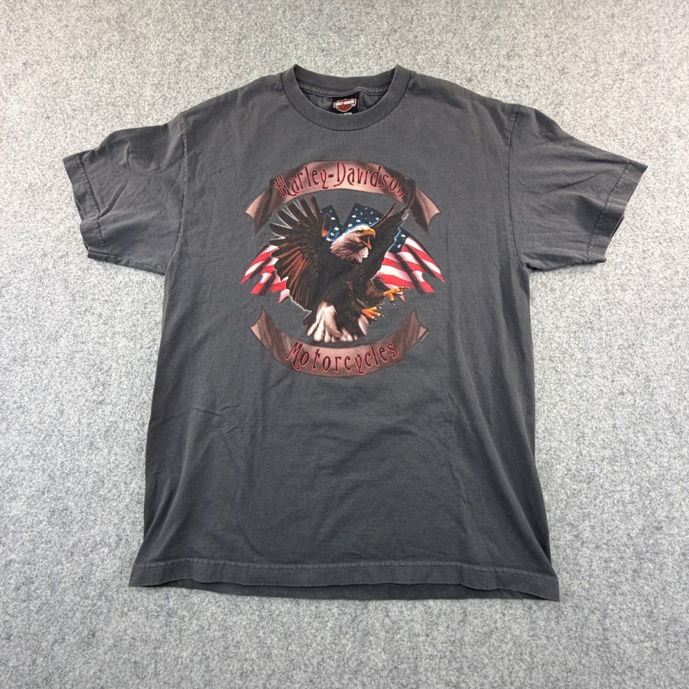 Harley-Davidson Tucson Arizona Eagle Flag Graphic T-Shirt Mens Large Black